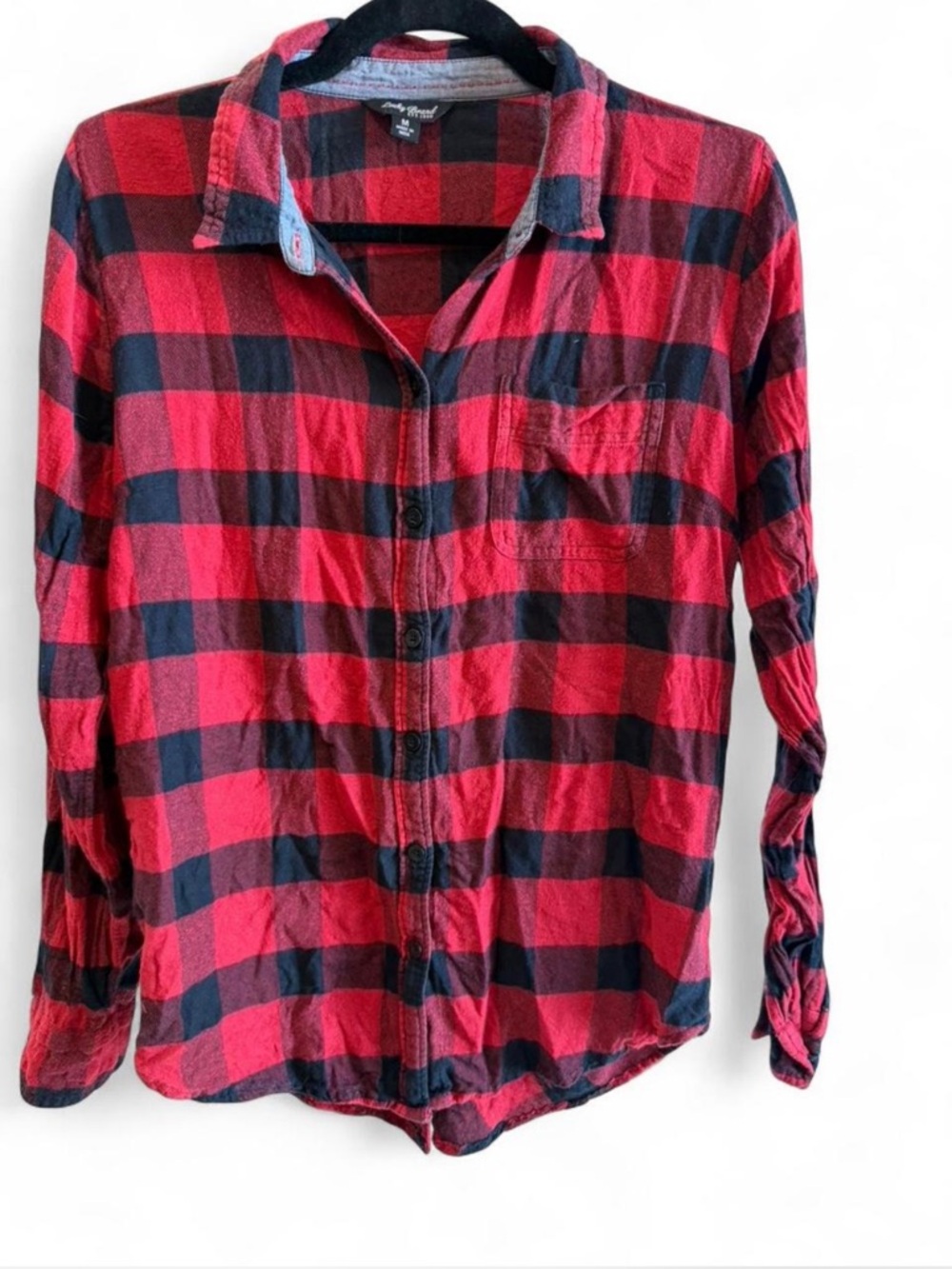 Lucky Brand Red and Black Buffalo Plaid Button-Down Shirt